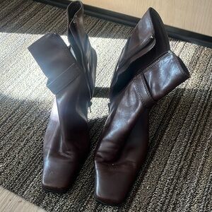 Brown leather ankle boots size 7 1/2